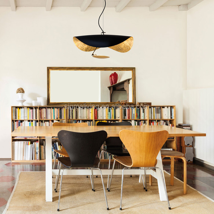 Hot sale restaurant hat art light golden chandelier