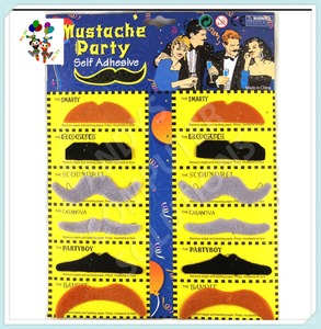 Máscara de fiesta autoadhesiva barata, HPC-2298 de barba de felpa sintética de colores - Product Image 3
