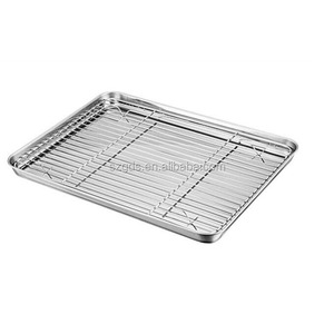 Set di teglie e rastrelliere in acciaio inossidabile <span class=keywords><strong>teglia</strong></span> da forno in acciaio inossidabile <span class=keywords><strong>teglia</strong></span> per biscotti <span class=keywords><strong>con</strong></span> <span class=keywords><strong>griglia</strong></span> di raffreddamento tostapane <span class=keywords><strong>teglia</strong></span> da forno - Product Image 4