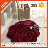 3D Seiden blume Rose Form Polyester zottelige Teppiche