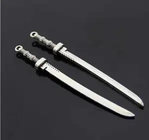 Metal punk style sword charms for pendant keychain bracelet hip hop knife charm wholesale fashion jewelry