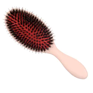 High quality natural Oval Wood/ bamboo /plastic paddle boar bristle hair brush
