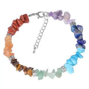 Mode charme mädchen geschenk Kristall Chip Sieben Chakra Reiki Armband schmuck für frauen