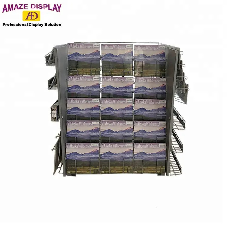 5 tier floor stand multi-function supermarket wire iron calendar display racks