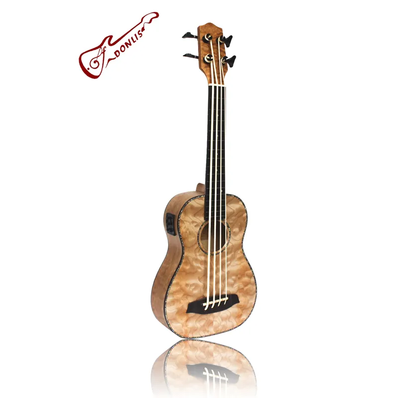 Nhà Máy OEM Top-Chất Lượng Đám Mây Flamed Maple Electric Ukulele Bass Để Bán