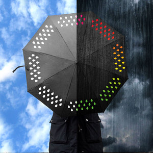 Wholesale Cheap China Custom Designer Rain Sun <strong>Color</strong> <strong>Changing</strong> 3 <strong>Folding</strong> <strong>Umbrella</strong> - Product Image 1