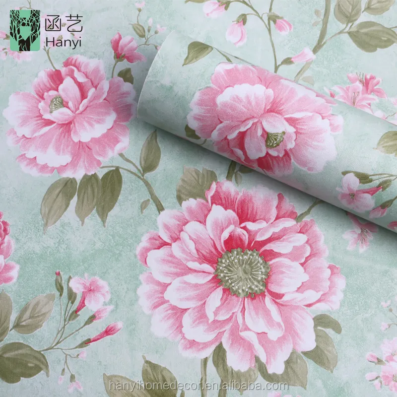 China vinyl wandverkleidung tapete designs blume foto tapete hause dekoration