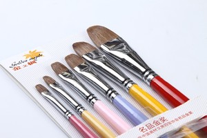 Haute Qualité belette cheveux coloré longue poignée huile artiste <span class=keywords><strong>peinture</strong></span> pinceau ensemble - Product Image 5