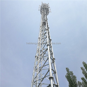 80m鋼電気通信マイクロ波無線セル信号ブースター<span class=keywords><strong>BTS</strong></span>アンテナ3脚パイプタワー