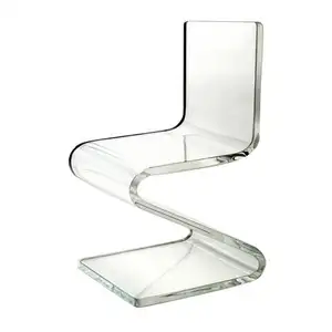 Acryl Lucite Clear Esszimmers tühle Transparente Z-Form Benutzer definierte Kissen Stoff Hocker Fabrik