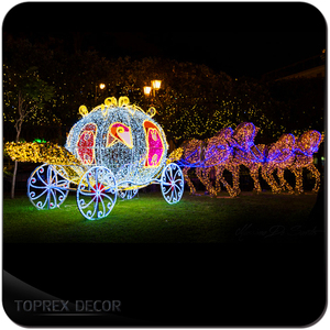 Lumière LED imperméable à motif citrouille, carrosse de Cendrillon pour décoration de Noël en extérieur avec fonction clignotante, indice de protection IP65 - Product Image 3