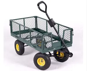 TC1840 high quality gardening and garden cart with four wheels and steel mesh TC1840