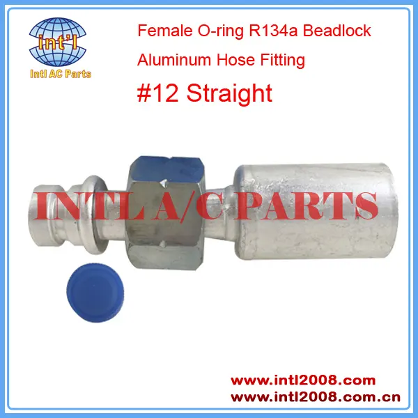 INTL-HF5210 تركيبات خرطوم هيدروليكي #12 مستقيم أنثى O-حلقة R134a Beadlock الألومنيوم السيارات قطع غيار تكييف للسيارات