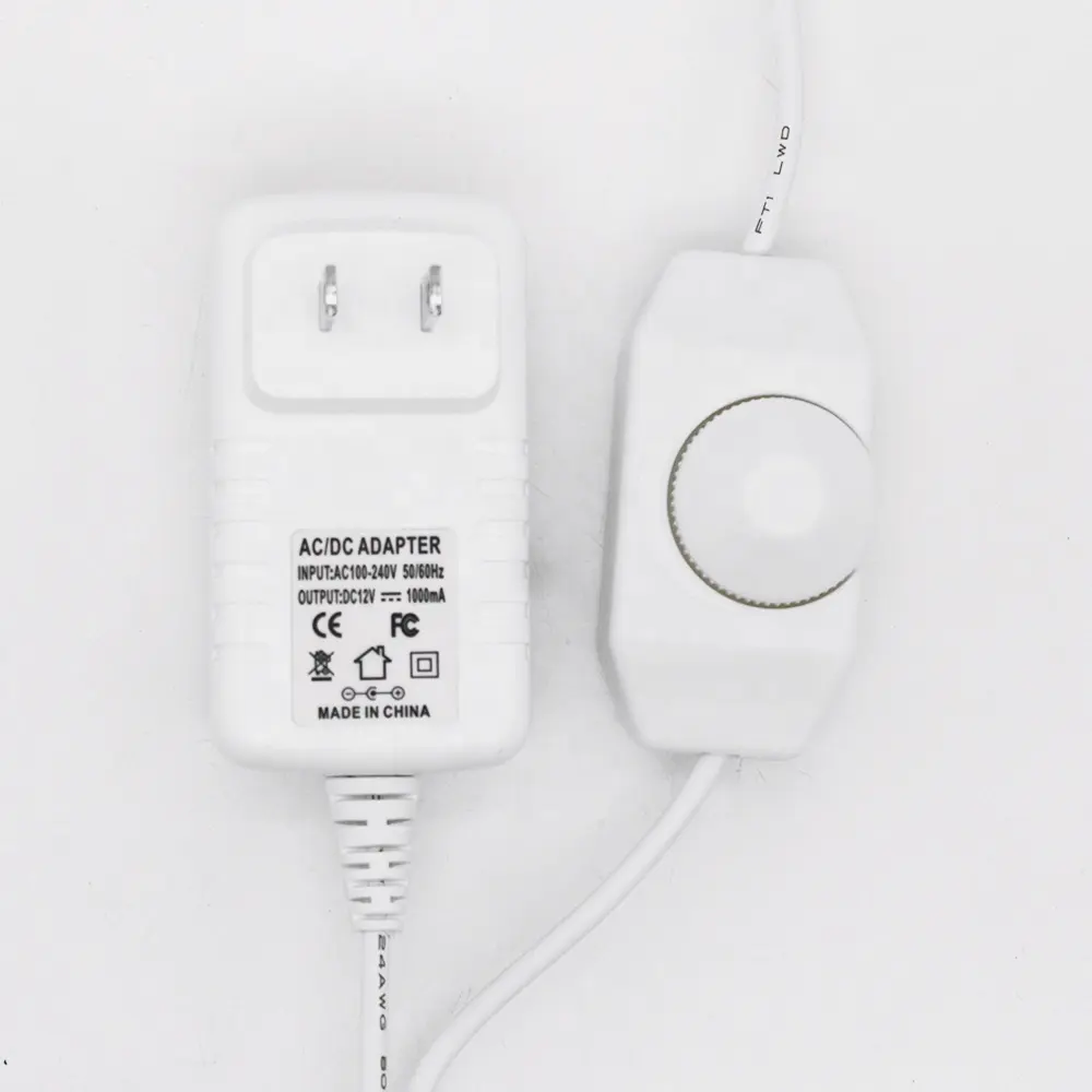 Adattatore di commutazione ac dc 12v 1a 2A 3A adattatore di alimentazione con dimmer per striscia LED di natale con FCC