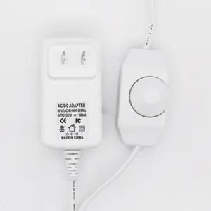 Adaptador de corriente alterna con interruptor atenuador, tira LED de Navidad con FCC, 12v, 1a, 2A, 3A