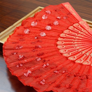 [I AM YOUR FANS]-abanico de mano clásico de 9 pulgadas/23CM L, abanico de mano de baile, de boda, blanco, 27 colores a elegir - Product Image 4