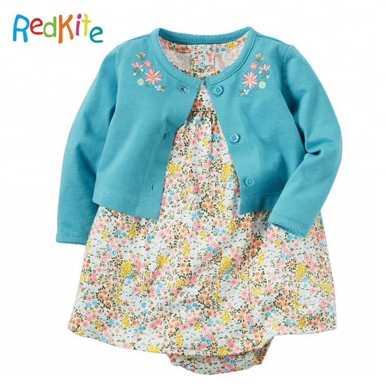 6-24 месяцев одежда для малышей 100% хлопок 2 шт. Кардиган Одежда для новорожденных Детские боди платье