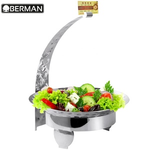 Fiesta de boda suministros hotel se martillado a mano placa de metal de oro de acero inoxidable buffet de metal bandeja de banquete - Product Image 6
