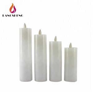 Smooth Real Wax Pillar Christmas Decorative Prayer Electric LED Flameless Smokeless <strong>Candles</strong> Gifts With Scented Custom
