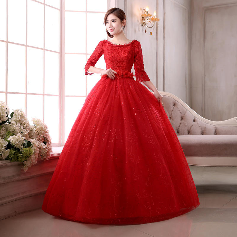 red ball gown