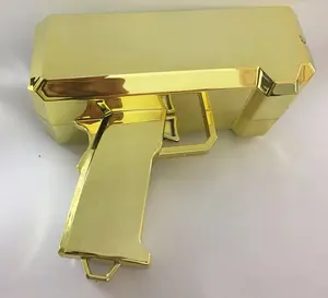 Oem Kleur En Pakket Factory Gold Plating Kanon Geld Gun Make It Rain Cash Gold Spuitpistool