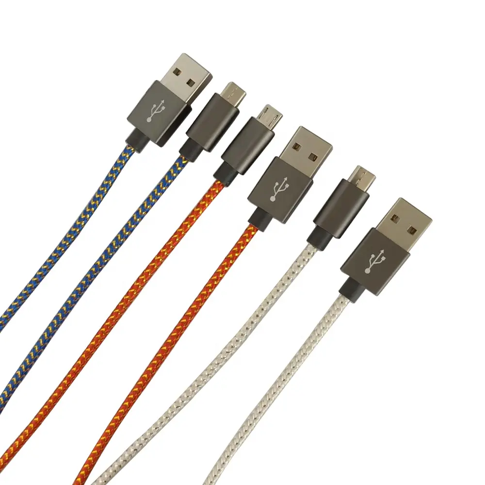 De Nylon trenzado de cable MICRO USB para MICRO USB teléfono móvil cable de carga