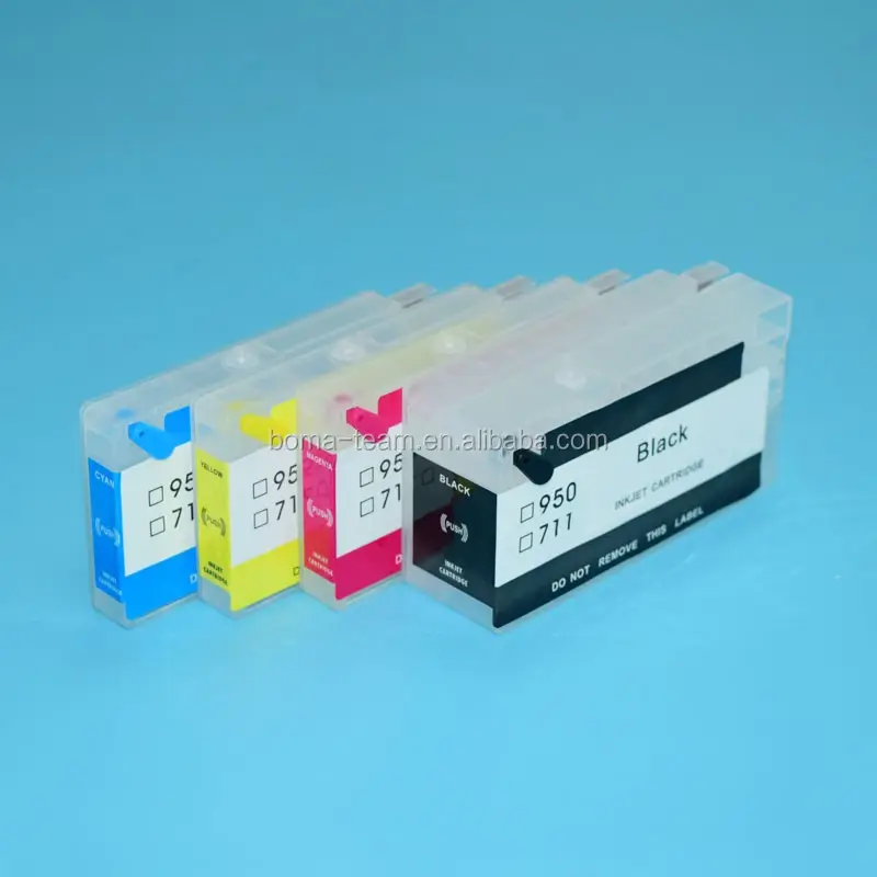 4 색 711XL H P 711 잉크젯 리필 잉크 카트리지 HP Designjet T120 T520 120 520 프린터 HP 711 자동 리셋 칩