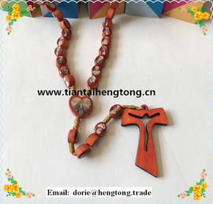 Chapelet catholique en bois avec icônes de saints, perles de prière, centre de la <span class=keywords><strong>Divine</strong></span> <span class=keywords><strong>Marie</strong></span> - Product Image 3