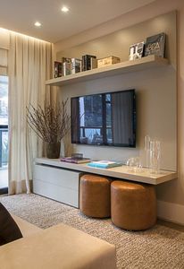 White Wood Cabinet <strong>Tv</strong> Cabinet Wall <strong>Mounted</strong> Light Wood <strong>Tv</strong> <strong>Stand</strong> - Product Image 5