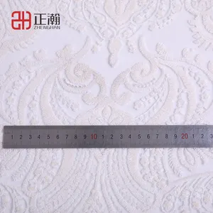 ZH18-E0790 China fábrica de encaje 100 poliéster bordado a mano red estampado de tela de encaje