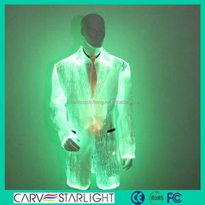 2015 de iluminación de fibra óptica luminoso para <span class=keywords><strong>hombre</strong></span> venta al por mayor chaquetas rompevientos - Product Image 2