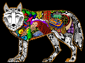 Lobo 16x20 Terciopelo Difusa Naturaleza Interior Coloración Cartel - Product Image 1