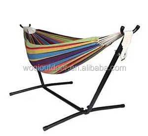 WOQI Outdoor Hammock with steel frame - folding canvaswith stand