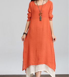islamique <span class=keywords><strong>vêtements</strong></span> coton robe d'origine <span class=keywords><strong>femmes</strong></span> de littéraire lâche grande taille à manches longues robe - Product Image 2