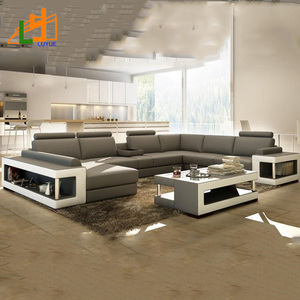 Sofá de Cuero Genuino en Forma de U para Sala de Estar, Diseño Moderno, Muebles para el Hogar, <span class=keywords><strong>Divani</strong></span> Moderni, <span class=keywords><strong>Hotel</strong></span> de Lujo - Product Image 3