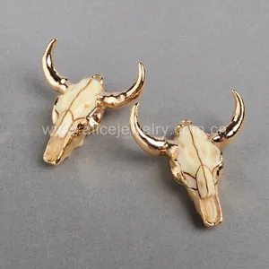 G0842 Longhorn Cattle Bull Skull Resin Cattle Pendant, Western Charm Cowboy Charm