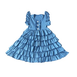 Roupa infantil boutique, vestido de verão para crianças; roupas infantis elegantes de verão; vestido sem mangas