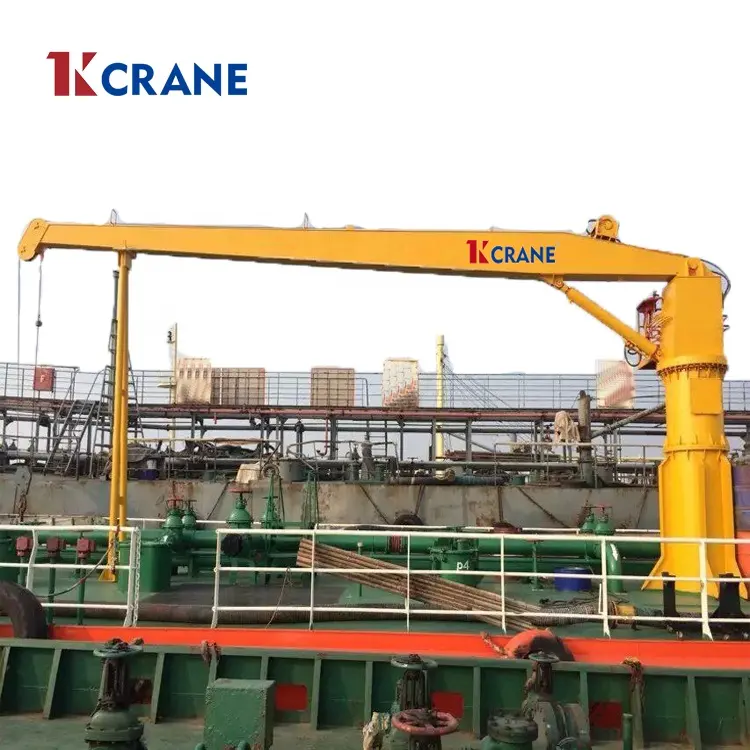 Marine Electric Hydraulic Hose handling Slewing Ship Jib Deck Pedestal Crane