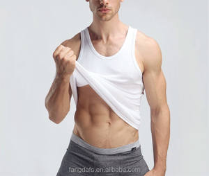 OEMファッションプレーンジャージータンクトップメンズトレーニングホワイトベストカスタムメンズシングレット - Product Image 2