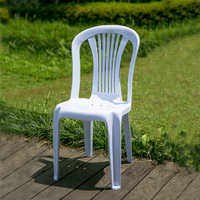 Mobilier de jardin moderne monobloc empilable chaise en plastique blanc