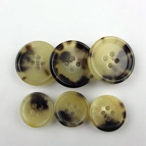 Nút sừng bò 4 lỗ màu tự nhiên Nút phù hợp trang trí tròn phẳng tuyệt vời - Product Image 4