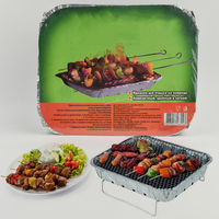 Barbecue BBQ Outils de cuisson Pan Grill au charbon de bois Aluminium jetable Portable à usage unique Instantané Personnalisé Facile à utiliser