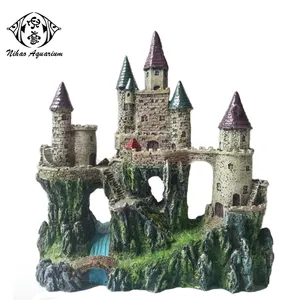Ornements en résine pour aquarium, château de <span class=keywords><strong>conte</strong></span> de fées européen, décoration de réservoir à poissons, écologiques - Product Image 1
