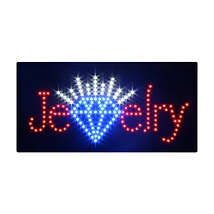 Letrero LED para joyería, forma Rectangular, para tiendas de joyería en el centro comercial, muy brillante para atraer clientes, 19x10 pulgadas