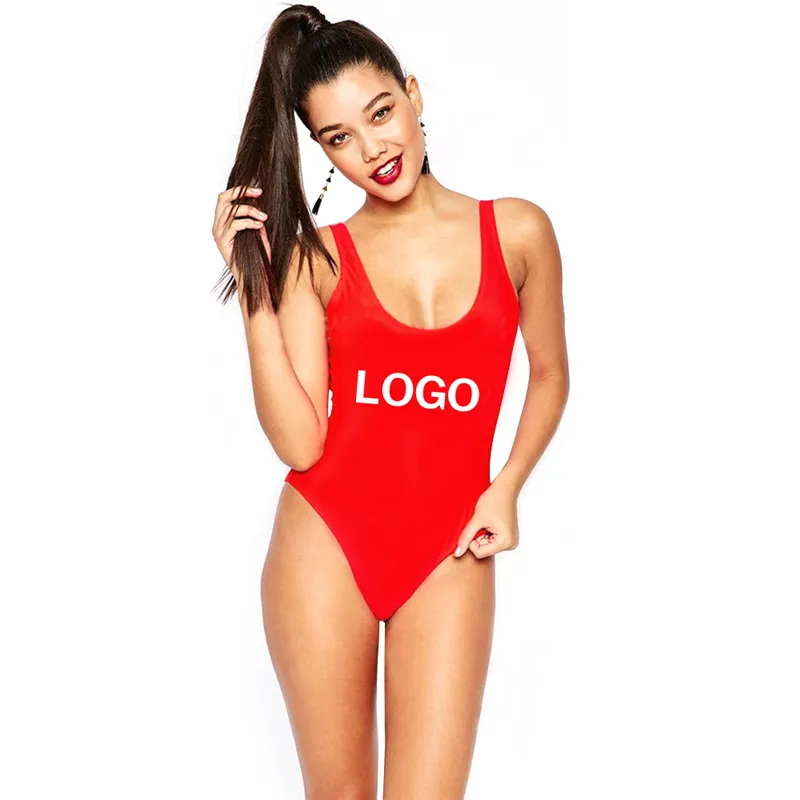 Personalizado Carta Slogan Personalizado Swimwear One Piece Swimsuit Faça seu próprio estilo maiô Swimwear Maiô