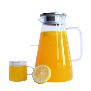 Grande Capacité Vente Chaude Pichet En Verre Glacé Thé Boissons <span class=keywords><strong>Carafe</strong></span> <span class=keywords><strong>Cruche</strong></span> D'eau 2000 ml - Product Image 1