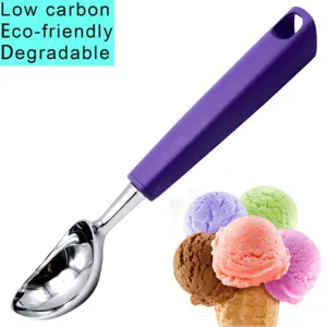 Cuchara de Metal para helado, accesorio de cocina de grado alimenticio, con asa nueva, 100%