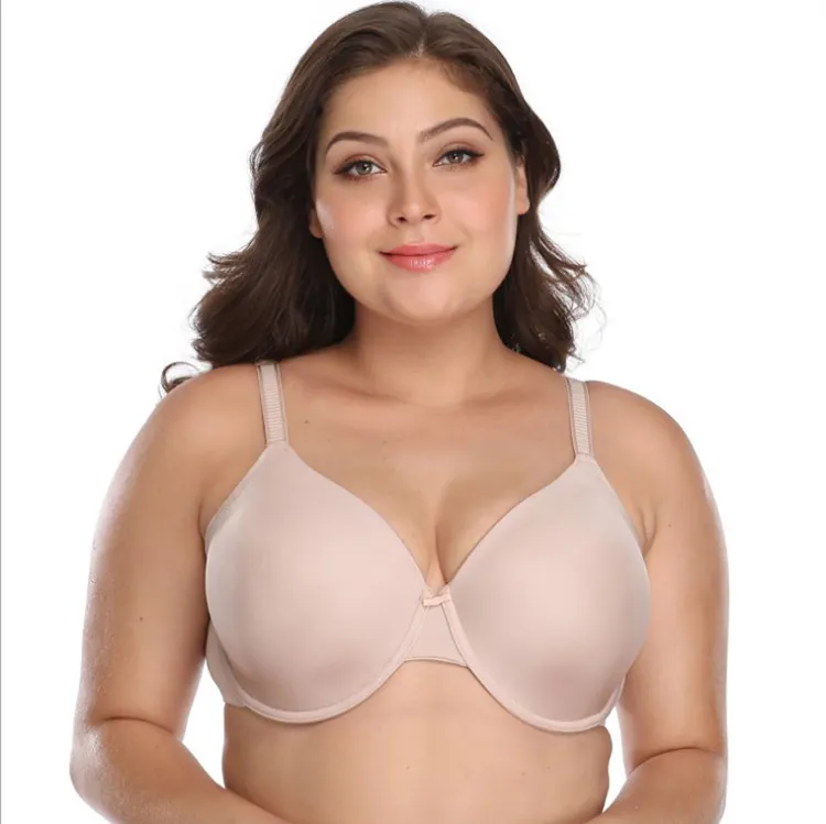 Vrouwen Plus Size Ademend Grote Borst Dunne Cup J Cup Non Padded Grote Maat Beha