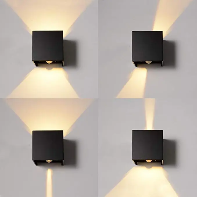 New Motion Sensor cube LED Wall Light 12W Warm Light Outdoor Waterproof Adjustable Up and Down Stepless Bedroom Loft vogue