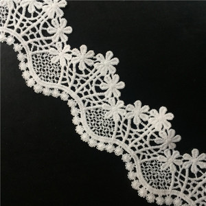Disesuaikan Bordir Renda Pita Merajut Kerajinan Dekorasi Polyester <span class=keywords><strong>Lace</strong></span> Potong Gading Renda Renda Tepi Pola